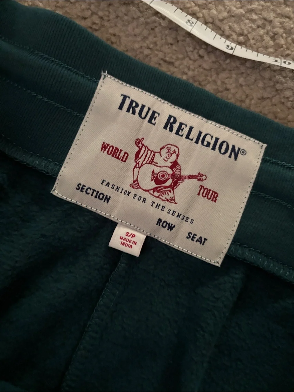 True Religion Teal Joggers with Navy and Gray Panels size small